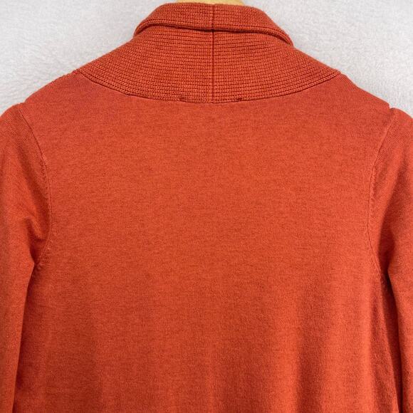 CYRUS Cardigan M Open Drape Front Sweater Shawl Ribbed Stretch Orange NEW - Picture 6 of 13